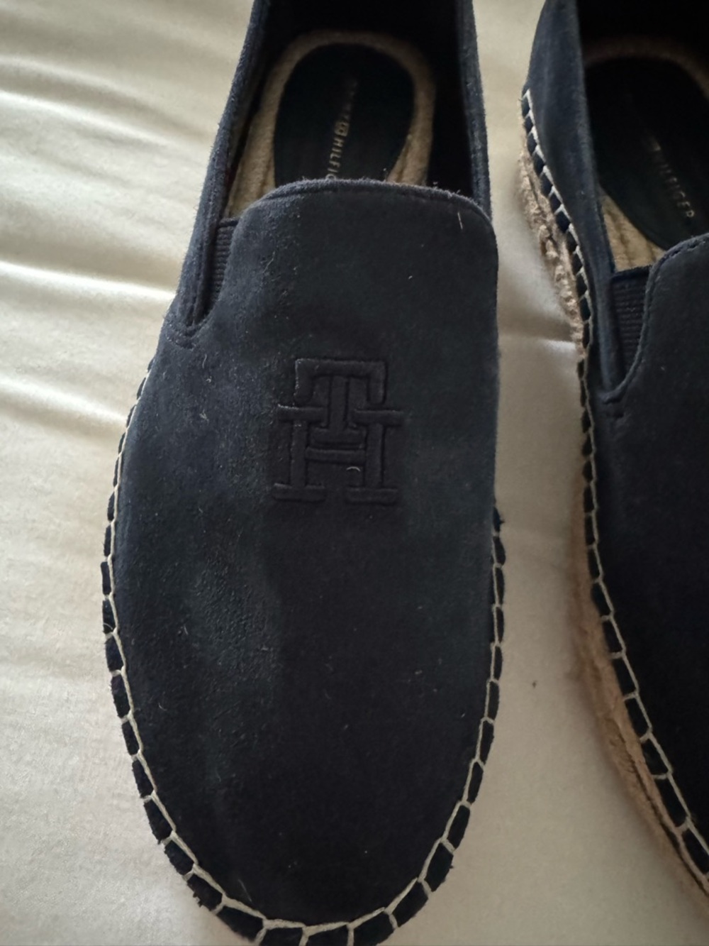 Tommy Hilfiger Navy Suede Espadrille Slip-On Loafers - Picture 5 of 7